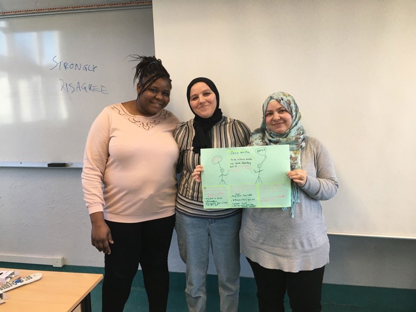 Tre glade jenter under bærekraftsuka